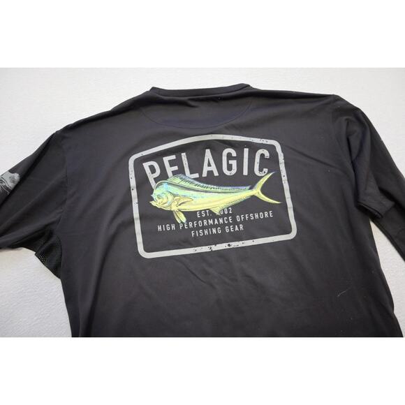 Pelagic Waterman Tee UVA Shirt Fishing Black 100% Nylon Graphic Mens Size Large - Picture 12 of 12